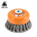 4 ইঞ্চি বাঁকানো গিঁটযুক্ত ওয়্যার কাপ ব্রাশ টেকসই টাইপ