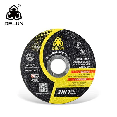 DELUN 4.5inch 115mm T41 Steel Cutting Disc Round Flat Aluminum Oxide Abrasive Wheel China Supplier OEM Customization Support