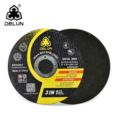 DELUN 4.5inch 115mm T41 Steel Cutting Disc Round Flat Aluminum Oxide Abrasive Wheel China Supplier OEM Customization Support