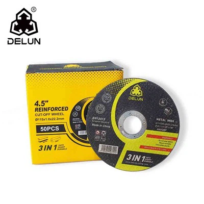 DELUN 4.5inch 115mm T41 Steel Cutting Disc Round Flat Aluminum Oxide Abrasive Wheel China Supplier OEM Customization Support